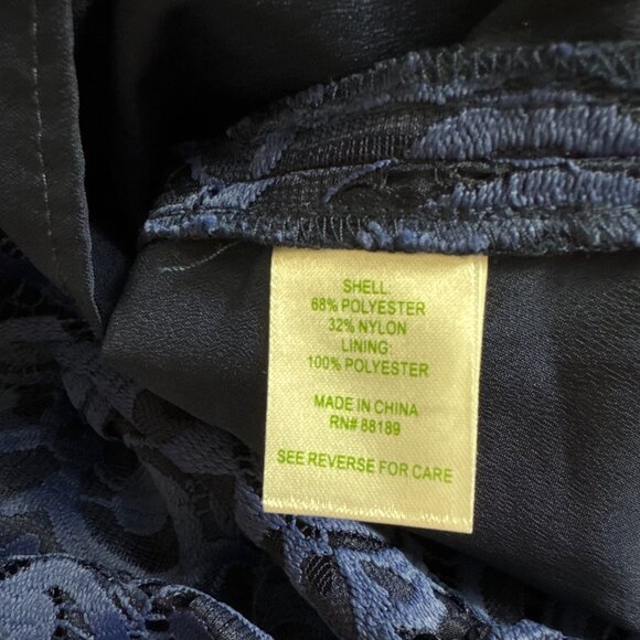 Lilly Pulitzer Mara Bright Navy About Face Two Tone Lace Dress Sleeveless Size 2 - Picture 12 of 16